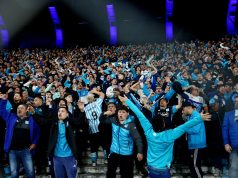 Bengalas, juego de luces y fuegos artificiales: el espectacular recibimiento de Racing ante Flamengo
