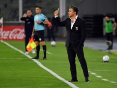 La discusión entre Juanfer Quintero y Marcelo Gallardo en medio del partido entre River Plate e Independiente Rivadavia