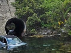Brutal accidente en la Ruta 40: un auto perdió el control y cayó a un arroyo