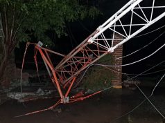Cayó una antena de comunicación en Chaco por fuertes vientos, granizo y tormenta eléctrica