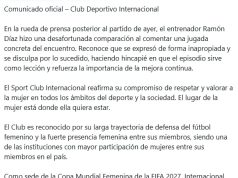 La frase de Ramón Díaz que generó polémica en Brasil y provocó la reacción de la capitana del equipo femenino del Inter