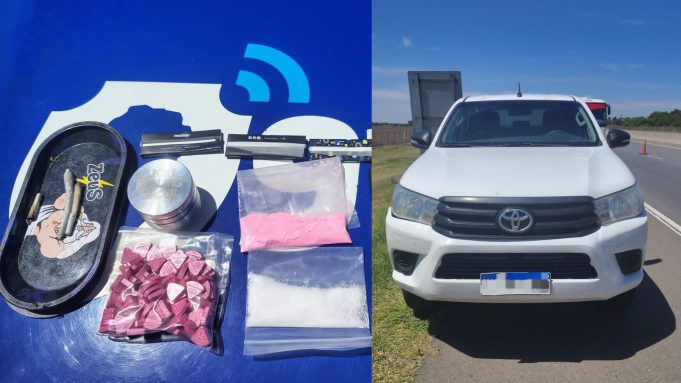 Lo detuvieron por exceso de velocidad y sintieron olor a marihuana: tenía más de 100 dosis de distintas drogas